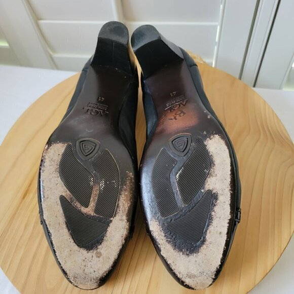 AGL Italian Leather Heels - Patent Toe with Silver Harddware - Size 9.5 - Picture 8 of 8